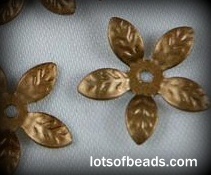 Copper plated flower bead cap